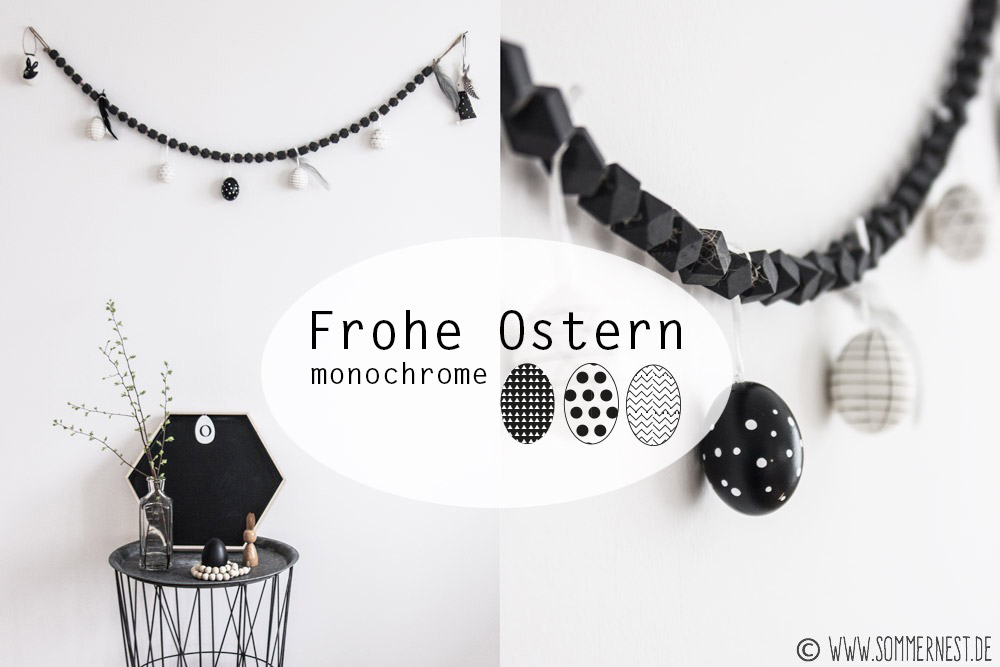 monochrome osterdeko