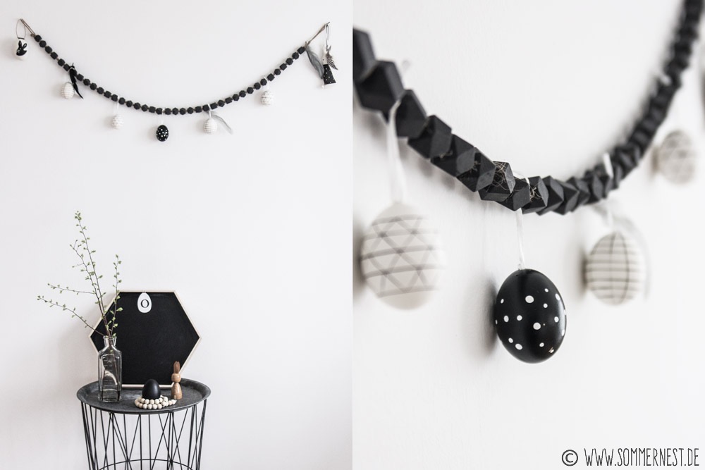monochrome osterdeko